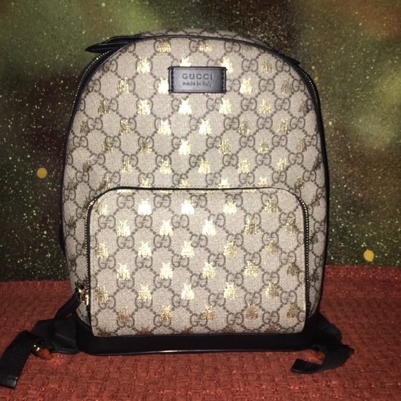 gucci gold bee backpack